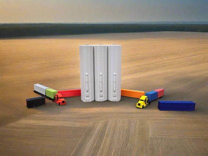 Z scale 3 Grain Trackside Elevators